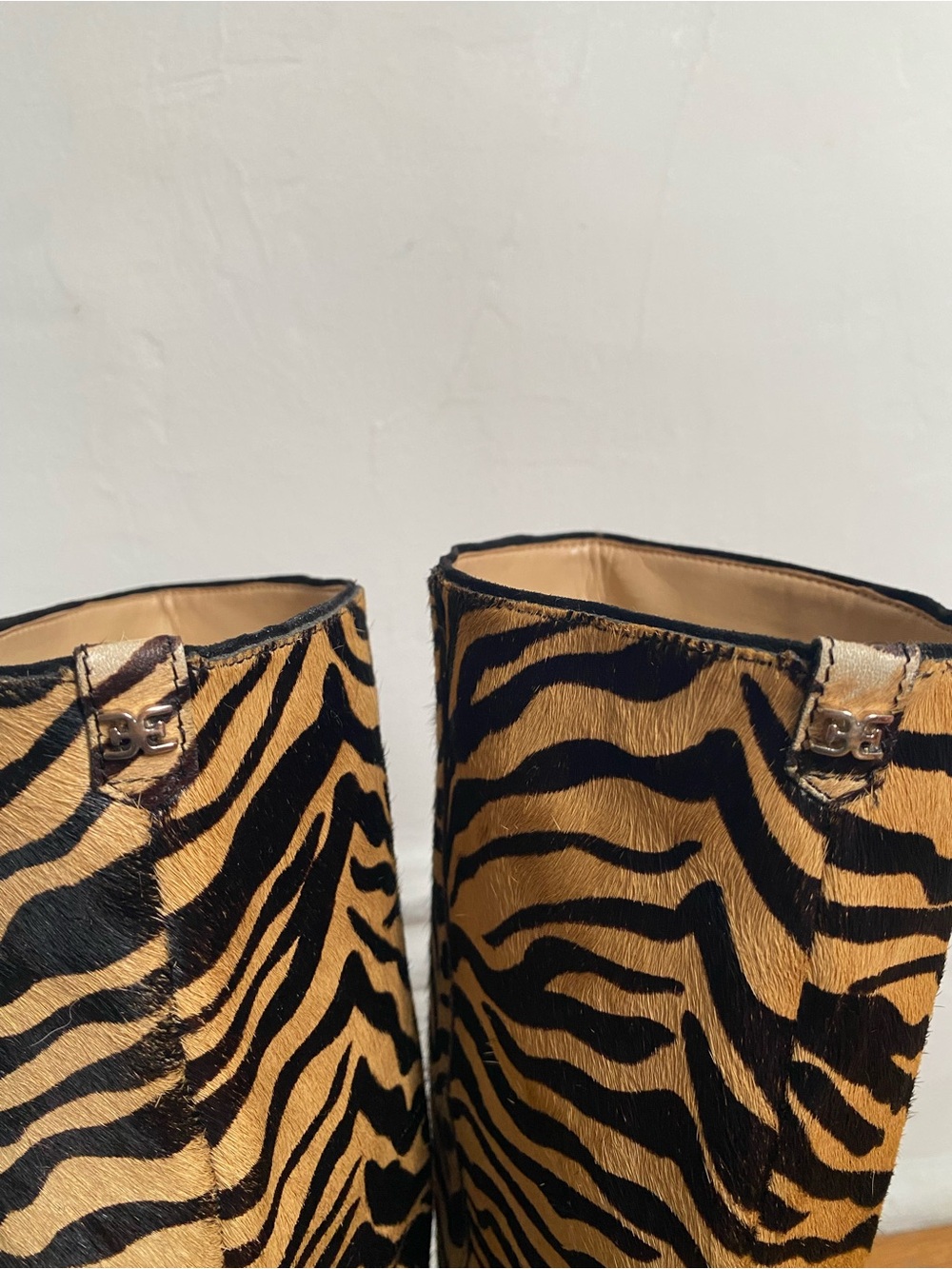 Sam Edelman Zebra-Print Genuine Calf Hair Knee High Boots - Picture 7 of 14